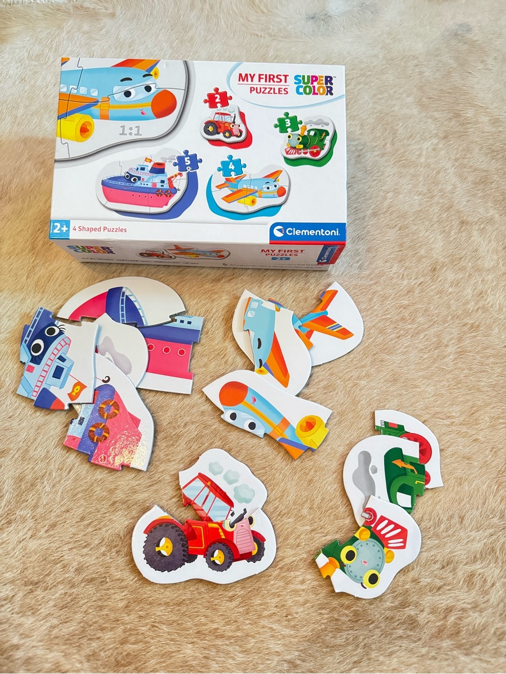 My First Super Color Puzzle Set - 4 Shaped Color Coded Puzzles Colorful Vehicles